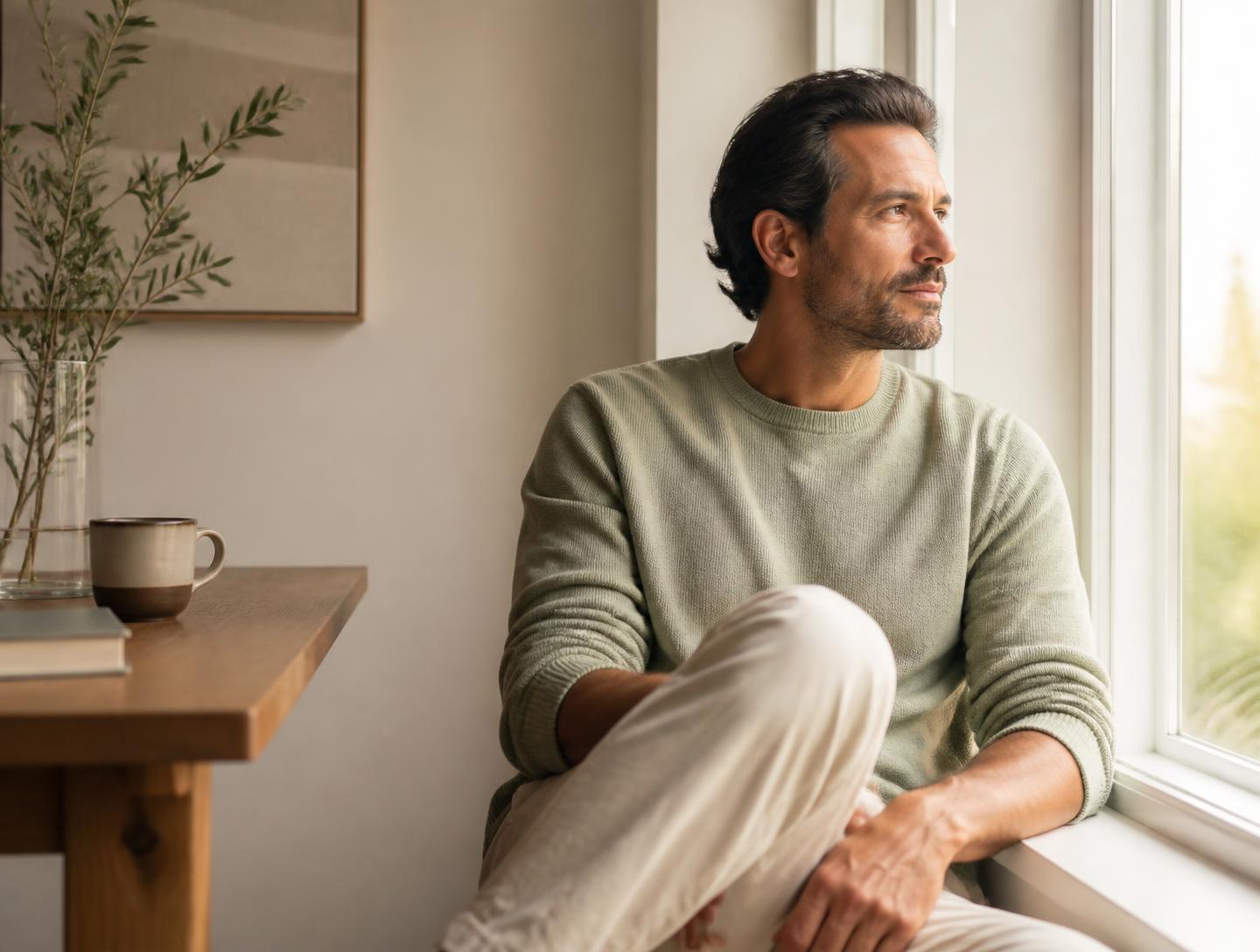 Man in his late thirties, relaxed portrait