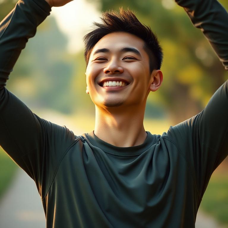 Man smiling after a morning run