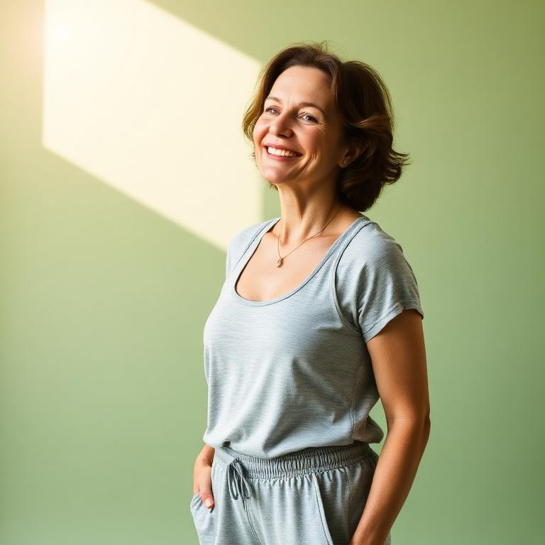 Woman standing relaxed in activewear